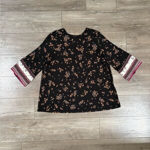 Floral Black Women's Top